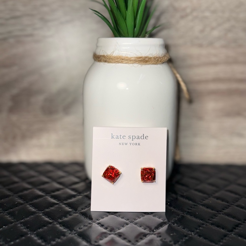 Kate Spade Red Square Stud Earrings